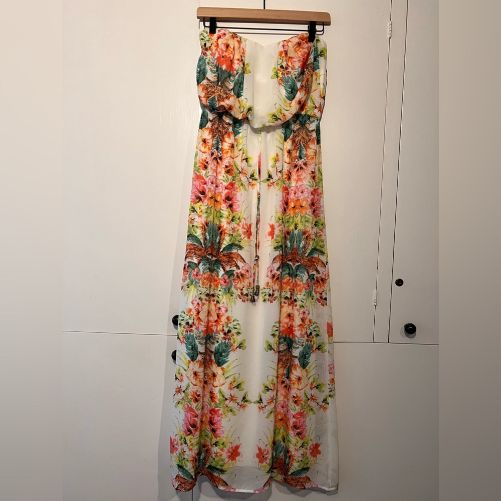 Windsor strapless chiffon maxi dress